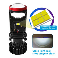 2x H4 Y7D Bi-LED Mini Lens Car Headlight Lamps 6000K Suitable For Universal Vehicles