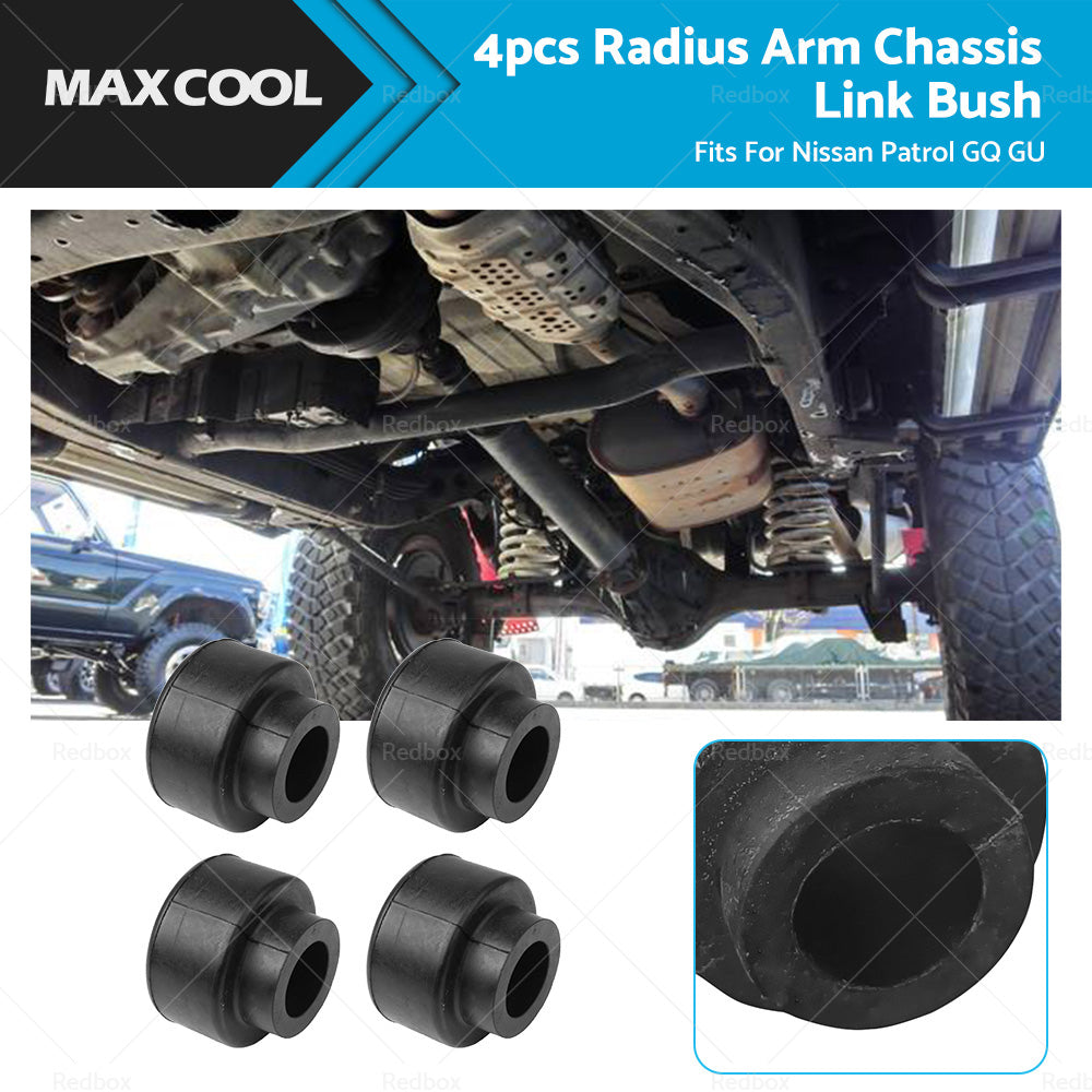 {{ Set of 4 Radius Arm Chassis Link Bush For Nissan Patrol GQ Y60 GU Y61 1988-2016 }} - Buy Car Parts Online at {{ Kaka Auto Parts }}.