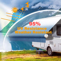 PVC Vinyl Awning Fabric Blue Fade 13-16FT Suitable For RV Caravan Trailer Camper