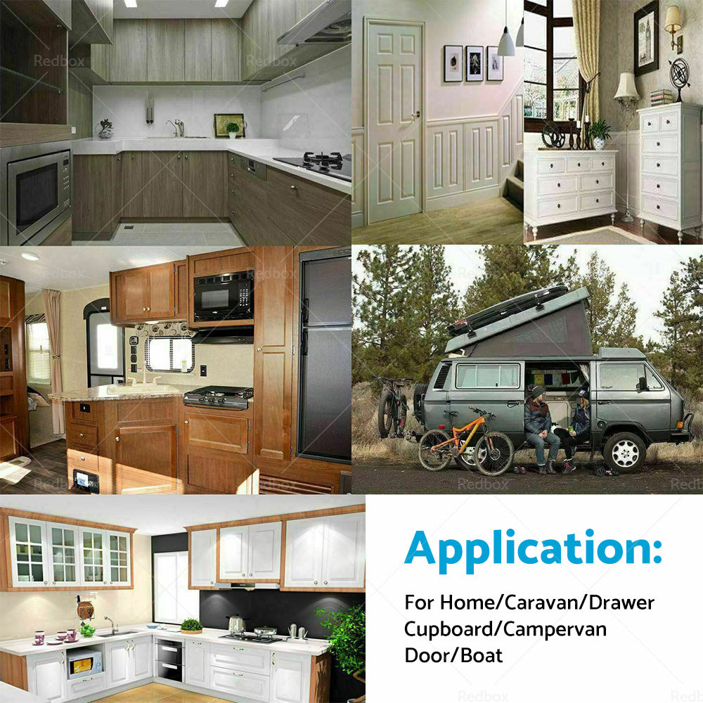 {{ 5x Push Button Latch Knob Catch Lock For Drawer Cupboard Door Caravan Cabinet }} - Buy Car Parts Online at {{ Kaka Auto Parts }}.