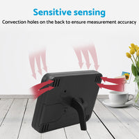 Small Mini Digital Clock with Temperature Display Suitable For Travel, LCD LED, Alarm, Battery Operated – Black & White
