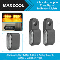 {{ 2X Mini LED Motorcycle Turn Signal Indicator Amber Blinker Light Lamp Black 3LED }} - Buy Car Parts Online at {{ Kaka Auto Parts }}.