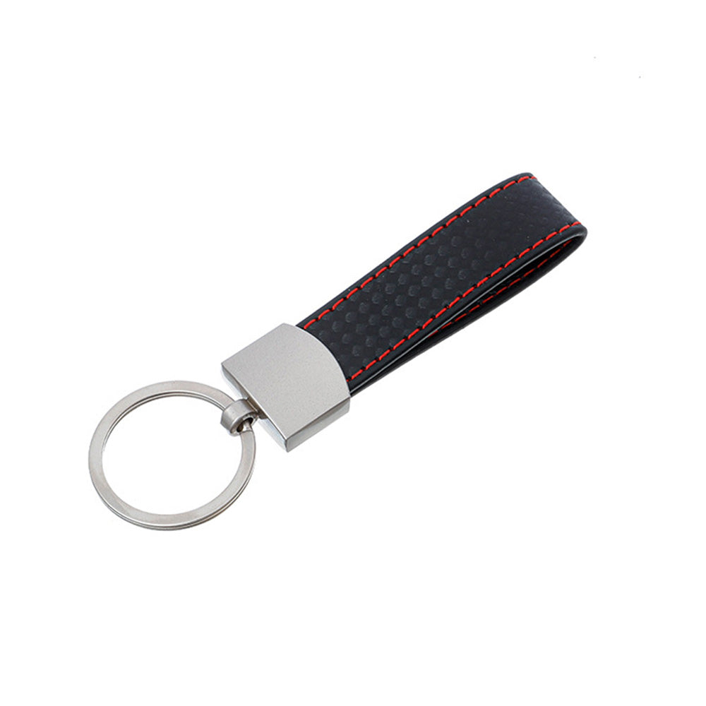 1x Black Key Ring Keychain With Metal & PU Leather Suitable For Universal Use