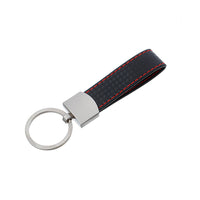 1x Black Key Ring Keychain With Metal & PU Leather Suitable For Universal Use