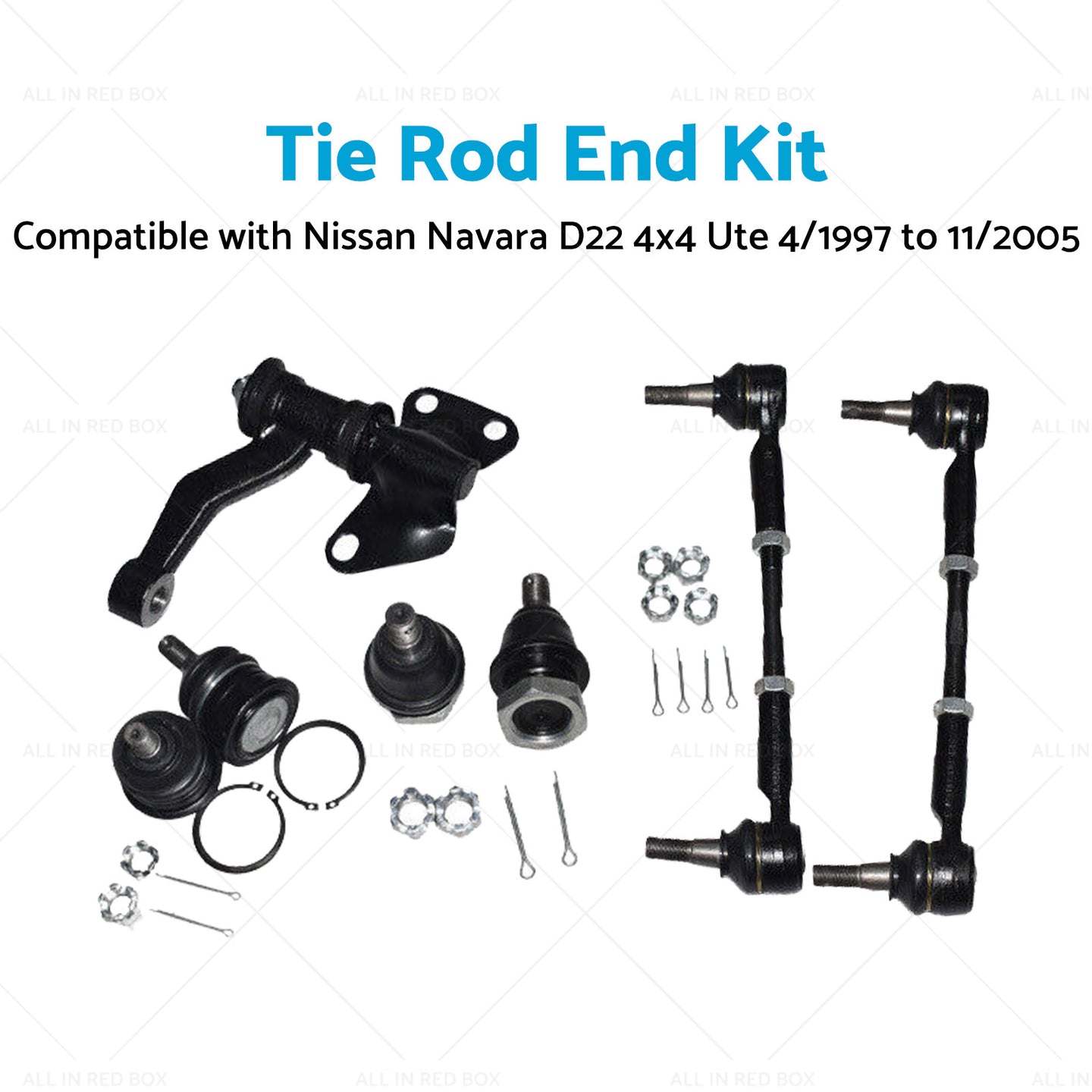 {{ Tie Rod End Kit Suitable For Navara D22 4x4 Ute 4/97 to 11/05 Inner & Outer L+R }} - Buy Car Parts Online at {{ Kaka Auto Parts }}.