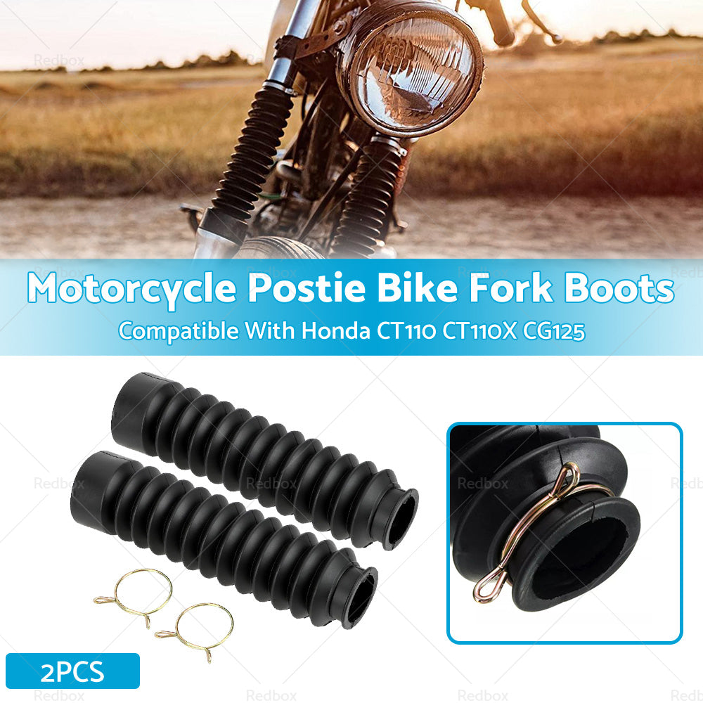 {{ 2PCS Postie Bike Fork Boots Boot Gaiter Suitable For Honda CT110 CT110X CG125 }} - Buy Car Parts Online at {{ Kaka Auto Parts }}.