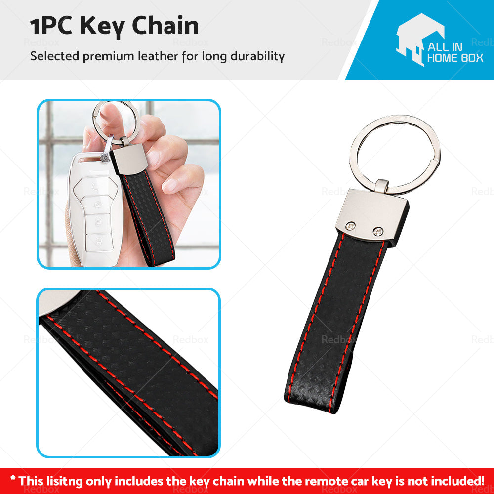 {{ 1 Piece Black Key Ring Keychain Keyring Metal  PU Leather Key Chain Universal }} - Buy Car Parts Online at {{ Kaka Auto Parts }}.