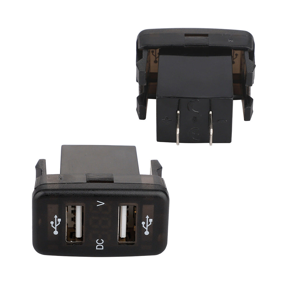 Dual USB Car Charger Socket 4.2A With Voltmeter Display Adapter Suitable For Toyota