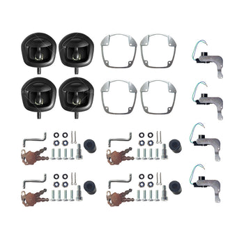 compare product 4x Power Operated Whale Tail T-Handle Folding Lock Suitable For Trailer Canopy Black DC 12V