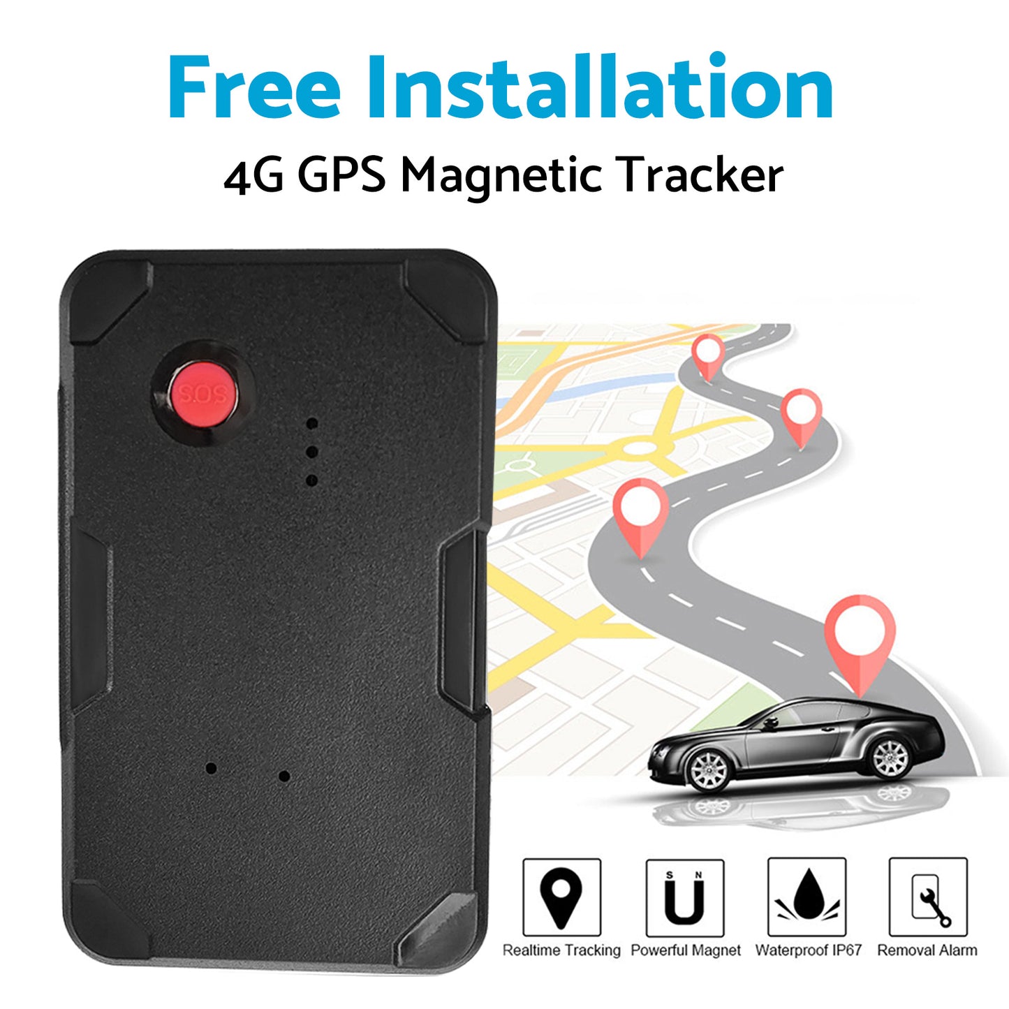 4G Real Time GPS Tracker With Magnetic Alarm Suitable For Vehicle Car Live Tracking Mini Tracker