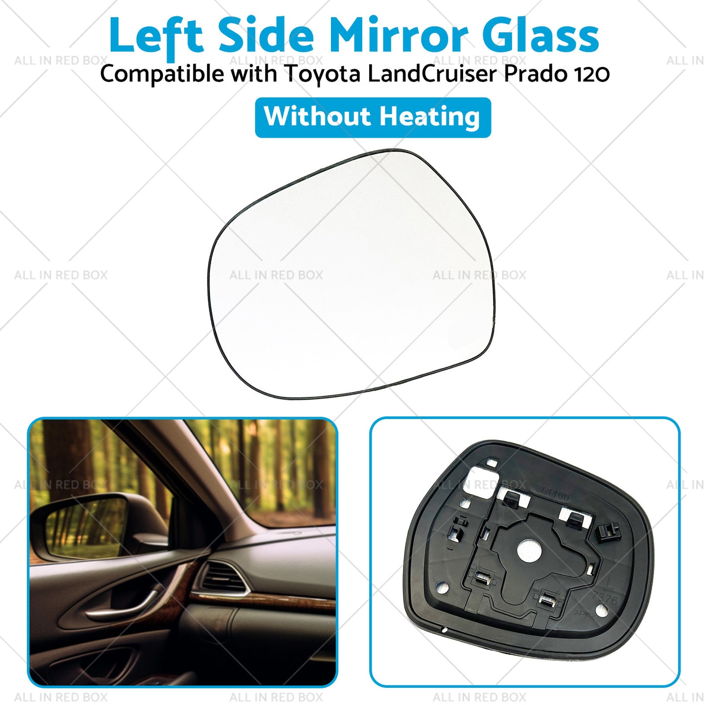 {{ Left side Mirror Glass Suitable for Toyota LandCruiser Prado 120 03-09 NO Heated }} - Buy Car Parts Online at {{ Kaka Auto Parts }}.