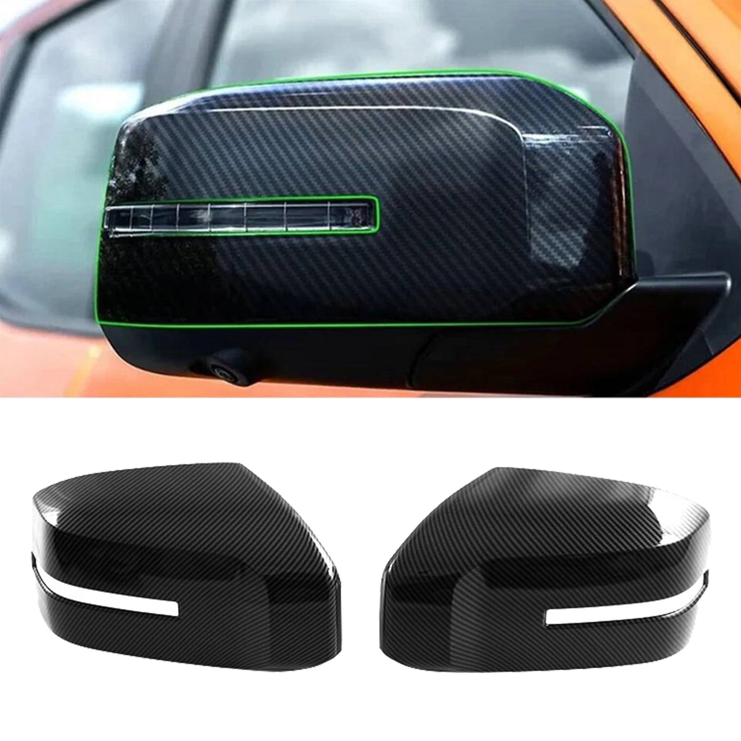 Side Mirror Cover Suitable For Mitsubishi Triton L200 23-25 ABS Carbon Fiber