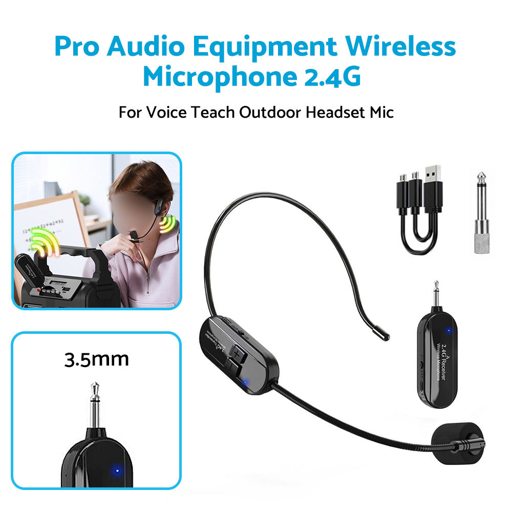 {{ Pro Audio Equipment Wireless Microphone 2. 4G For Voice Teach Outdoor Headset Mic }} - Buy Car Parts Online at {{ Kaka Auto Parts }}.