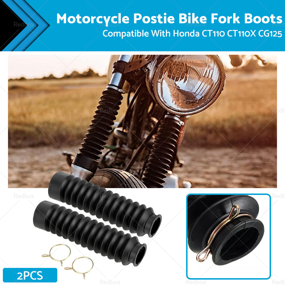 {{ 2PCS Postie Bike Fork Boots Boot Gaiter Suitable For Honda CT110 CT110X CG125 }} - Buy Car Parts Online at {{ Kaka Auto Parts }}.