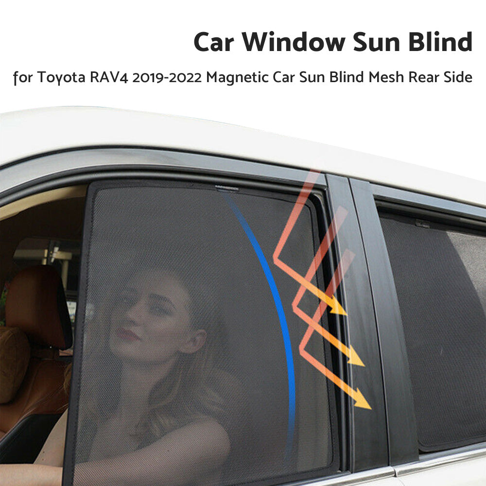 Magnetic Rear and Side Window Sun Shade Mesh Suitable For Toyota RAV4 2019-2023