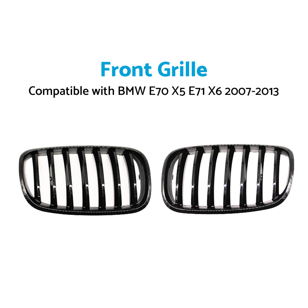 {{ Front Bumper Kidney Grill Grille Gloss Suitable For BMW E70 X5 E71 X6 2007-2013 }} - Buy Car Parts Online at {{ Kaka Auto Parts }}.