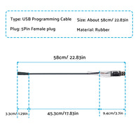 5-Pin USB Programming Cable Suitable For Bafang BBS01 BBS02 BBSHD Mid-Drive Motor