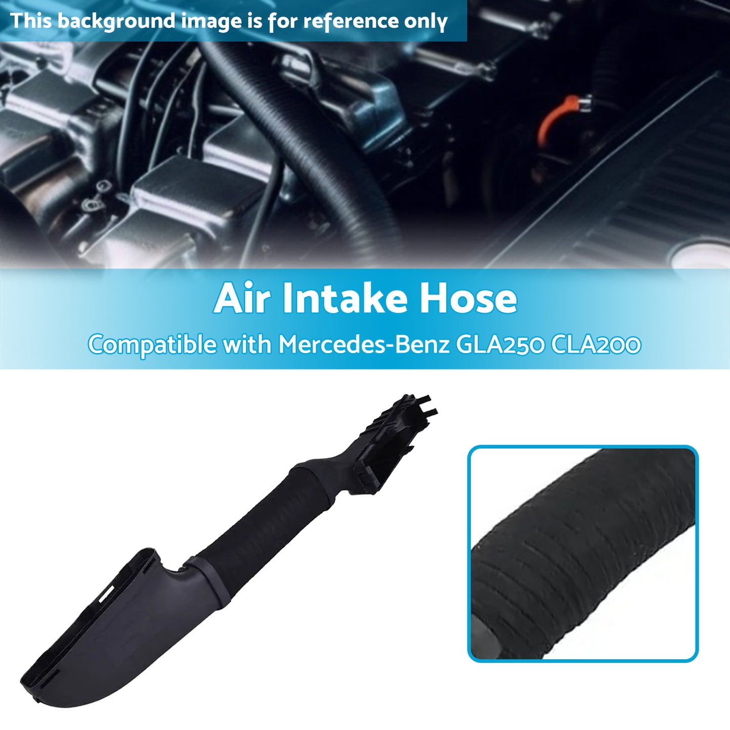 {{ Black Air Intake Hose Suitable for Mercedes-Benz GLA250 CLA A 200 B 200 }} - Buy Car Parts Online at {{ Kaka Auto Parts }}.