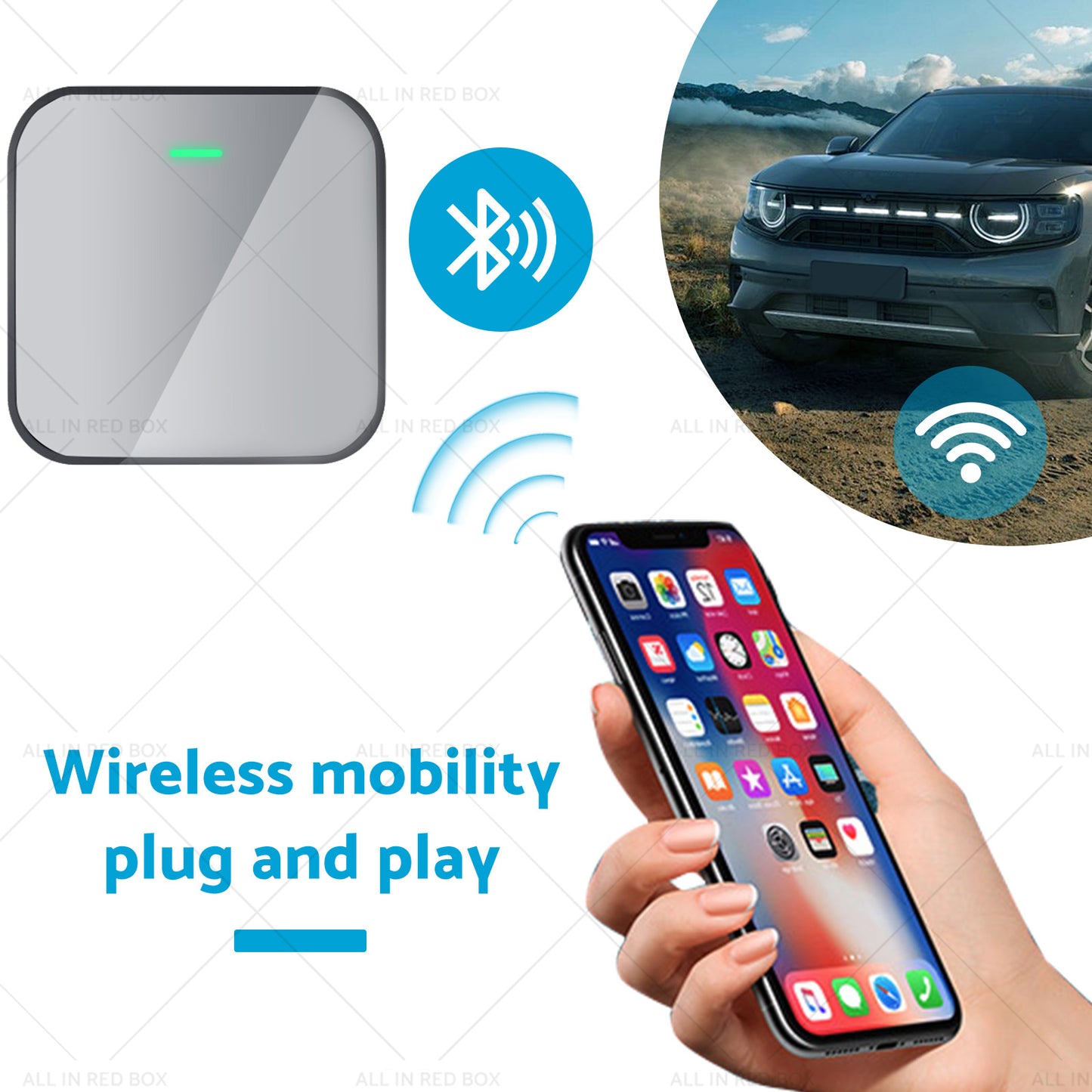 {{ Gray Bluetooth USB Wireless Receiver Suitable for Apple CarPlay Adapter }} - Buy Car Parts Online at {{ Kaka Auto Parts }}.