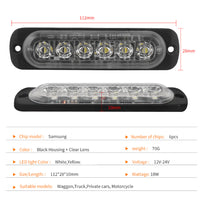 {{ 10 Pcs Amber Recovery Strobe 6 LED Lights Orange Grill Breakdown Flashing Beacon }} - Buy Car Parts Online at {{ Kaka Auto Parts }}.