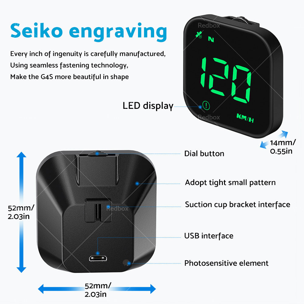 {{ Universal Car HUD Head Up Display LED Digital GPS Speedometer Overspeed Alarm }} - Buy Car Parts Online at {{ Kaka Auto Parts }}.