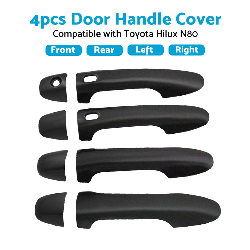 {{ 4PCS Door Handle Cover Matte Black Suitable For Toyota Hilux N80 2015-2021 }} - Buy Car Parts Online at {{ Kaka Auto Parts }}.