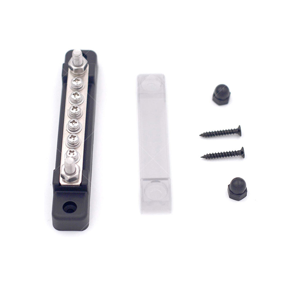 {{ 1 Red  and  1 black Bus Bar Power Distribution Terminal Block 6 Way 12V 150A Rated }} - Buy Car Parts Online at {{ Kaka Auto Parts }}.