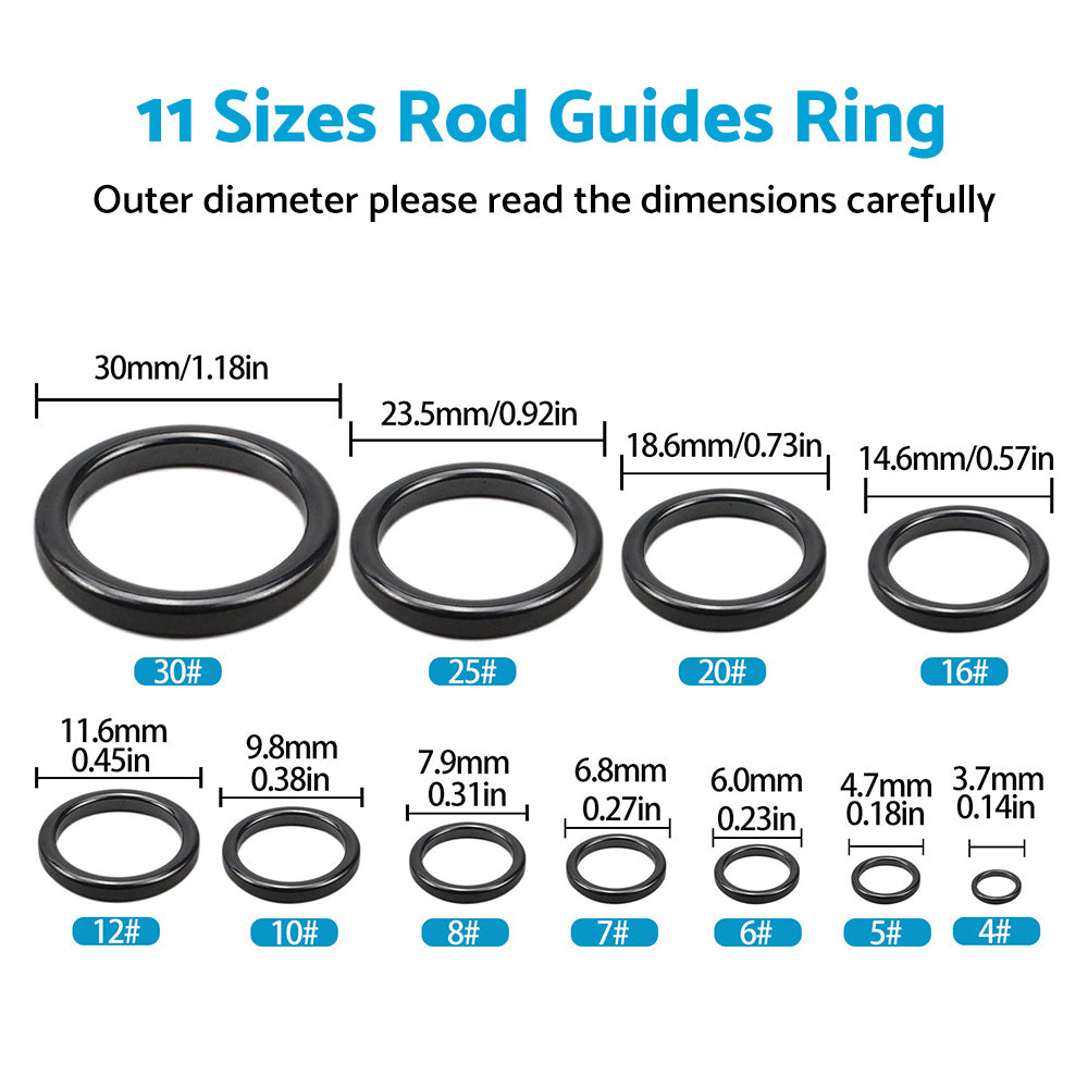 {{ 160Pcs 3. 7mm-30mm Ceramic Fishing Rod Guide Rings Wear Resistant Rod Repair Kit }} - Buy Car Parts Online at {{ Kaka Auto Parts }}.