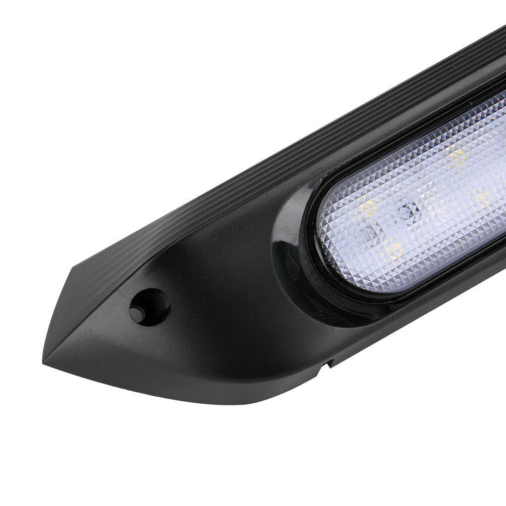 287mm Black Dual LED Bug Light 12V Awning Light with On/Off Switch Amber & White Lights