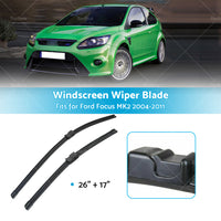 {{ Pair Front Windscreen Wiper Blades 26 inch   17 inch  Fits For Ford Focus MK2 2004-2011 }} - Buy Car Parts Online at {{ Kaka Auto Parts }}.