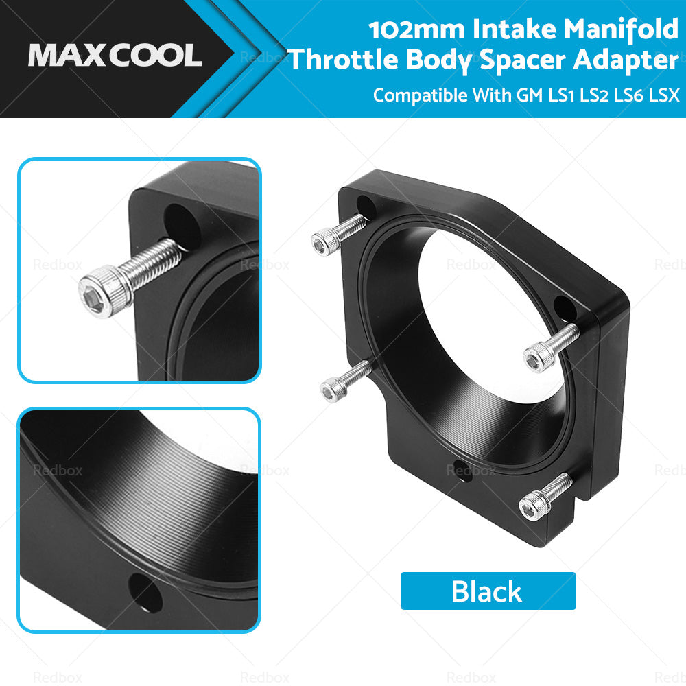 {{ 102mm Manifold Throttle Body Spacer Adapter Suitable For GM LS1 LS2 LS6 Black }} - Buy Car Parts Online at {{ Kaka Auto Parts }}.