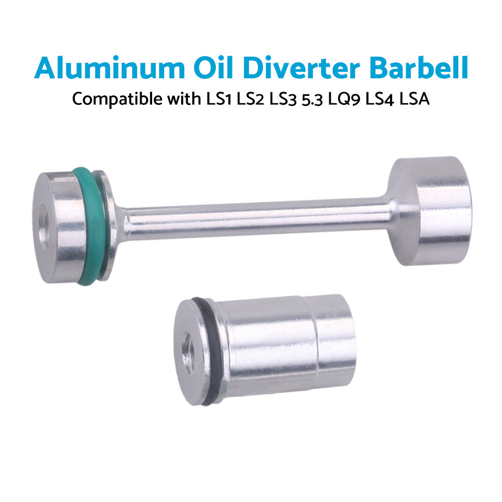 Billet Aluminum Oil Diverter Barbell Suitable For LS Engine LS1 / LS2 / LS3 5.3L LQ9