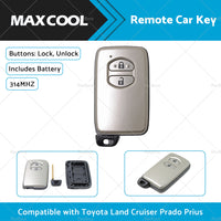 {{ Complete Remote Car Key Suitable For Toyota Land Cruiser Prado 2 Buttons 314MHZ }} - Buy Car Parts Online at {{ Kaka Auto Parts }}.