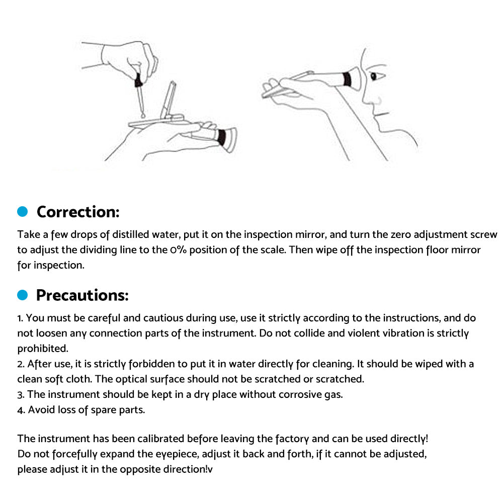 ATC Alcohol Refractometer Liquor Volume Percent Tester 0-80percent Measuring Range