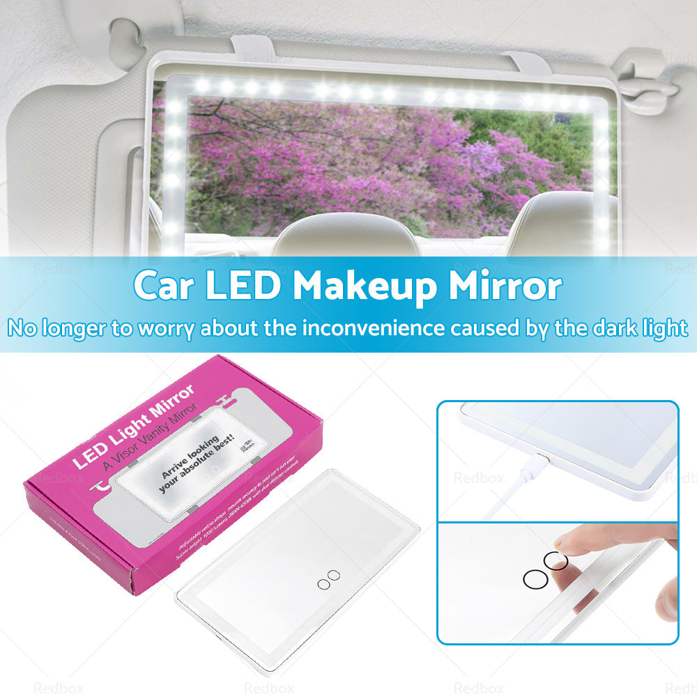{{ Car Sun Visor LED Makeup Cosmetic Mirror Set with 3 Type Light Touch Screen New }} - Buy Car Parts Online at {{ Kaka Auto Parts }}.