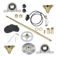 Rear Live Axle Kit With Chain, Hub Sprocket and Hub Brake Assembly Suitable For Drift Trike / Go-Kart