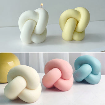 compare product Large Knot Candle MOLD Spiral Tie Rope Ball Twisted Silicone Gypsum Aromatherapy