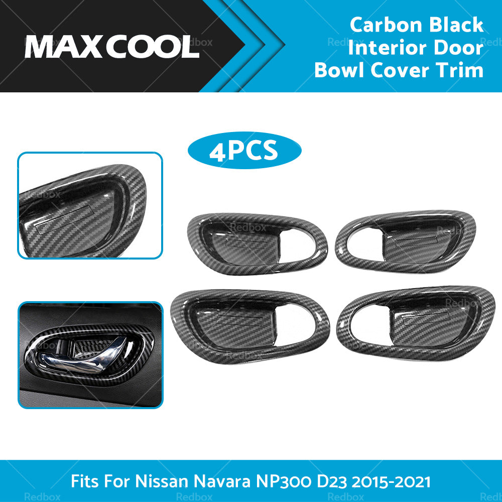 {{ Carbon Black Interior Door Bowl Cover Trim Fit For Nissan Navara NP300 2015-2021 }} - Buy Car Parts Online at {{ Kaka Auto Parts }}.
