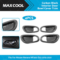 {{ Carbon Black Interior Door Bowl Cover Trim Fit For Nissan Navara NP300 2015-2021 }} - Buy Car Parts Online at {{ Kaka Auto Parts }}.
