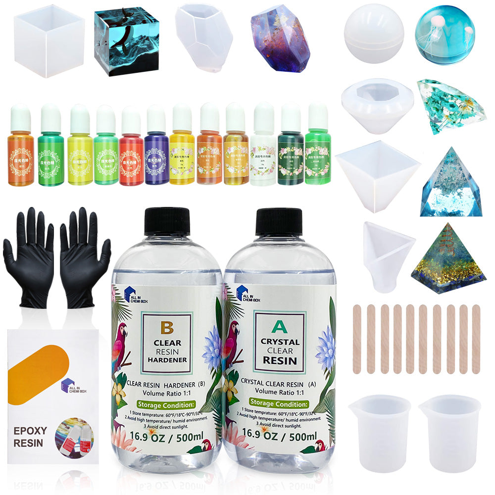 Epoxy Resin 1:1 AB Kit Craft Coating UV Color Pigment Paste Liquid Silicone Mold