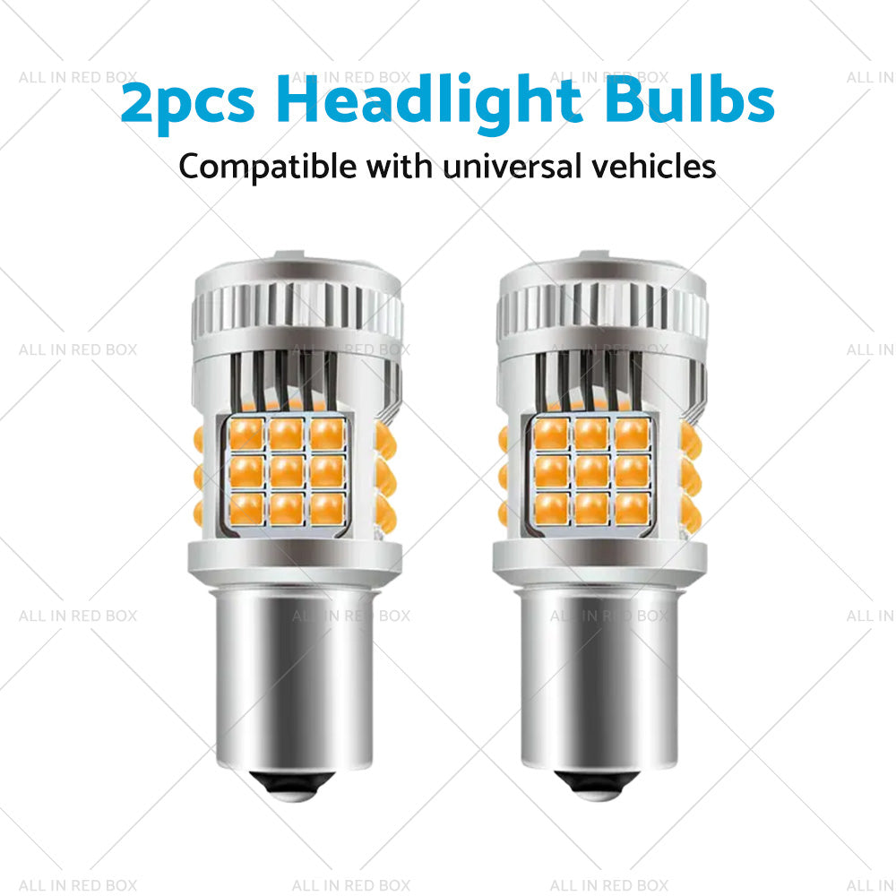 {{ 2PCS BA15S 1156 P21W LED Turn Signal Indicator Bulb Globe Amber No Hyper Flash }} - Buy Car Parts Online at {{ Kaka Auto Parts }}.