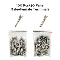 {{ 20 or 50 or 100 Pair Deutsch Solid Terminal No. 16 Stamped Contact Pins Male Female }} - Buy Car Parts Online at {{ Kaka Auto Parts }}.