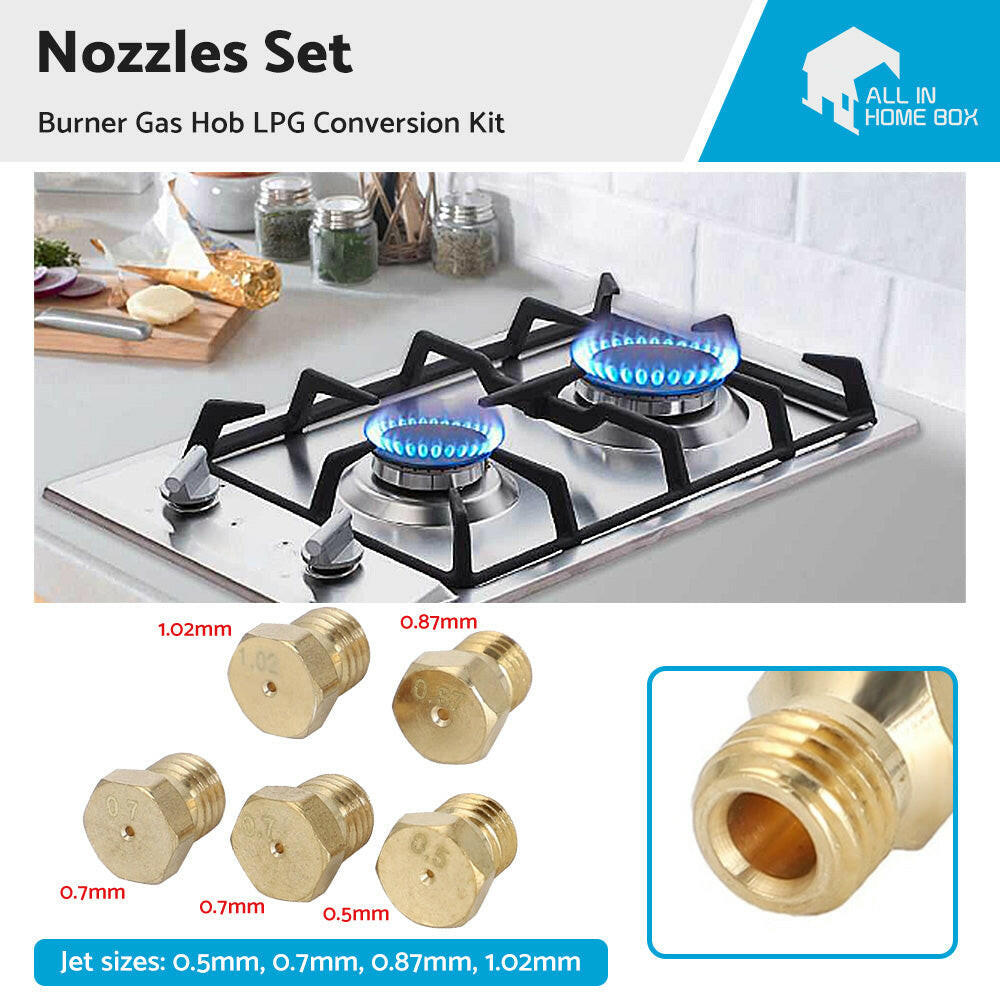 LPG Gas Jet Set Burner Gas Hob LPG Conversion Kit Jets Nozzles Propane Injectors