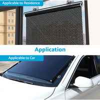Retractable Front & Rear Windshield Sun Shade Window Visor Folding UV Block Suitable For Car
