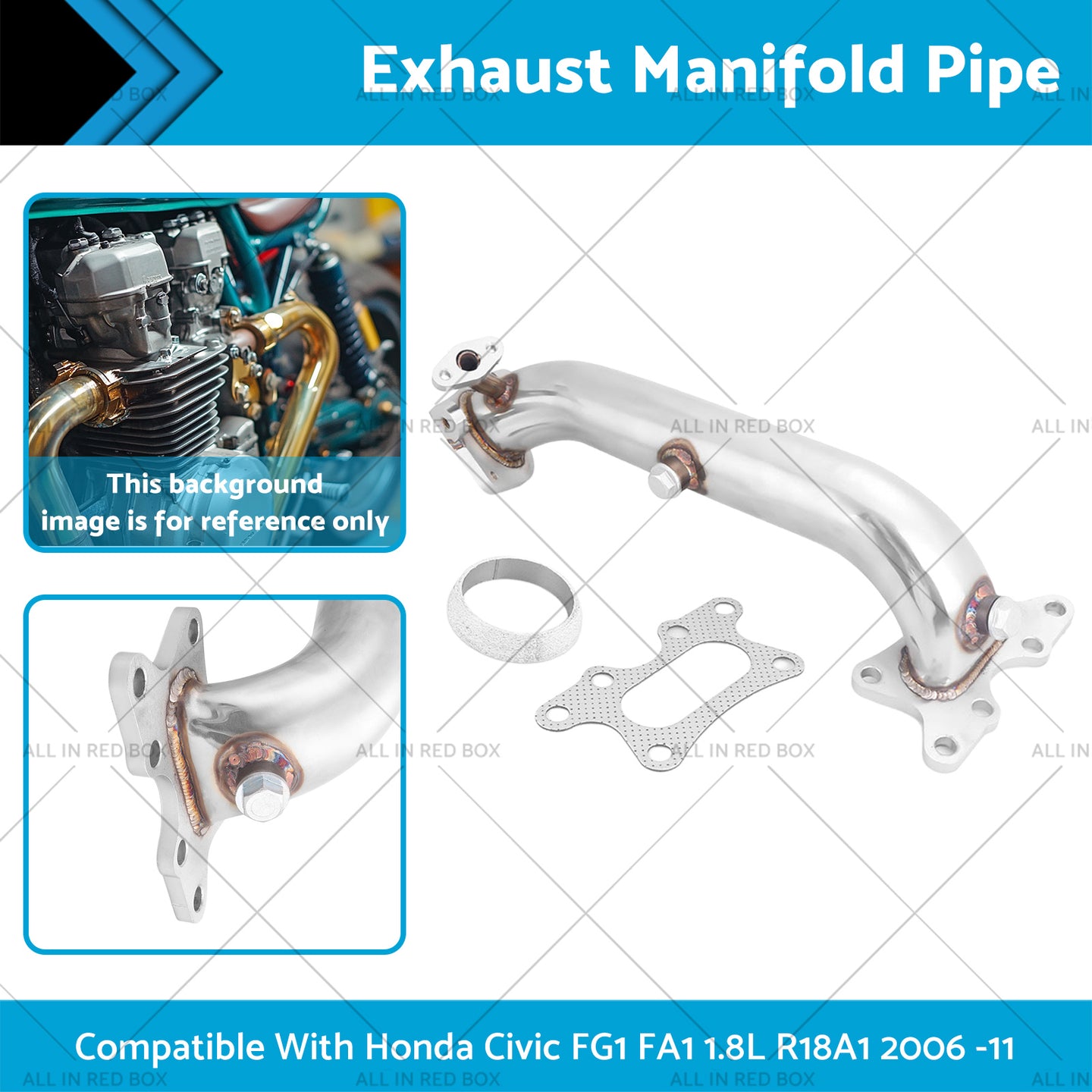 {{ Exhaust Manifold Pipe Stainless Steel Suitable for Honda Civic 1.8L 2006 -2011 }} - Buy Car Parts Online at {{ Kaka Auto Parts }}.