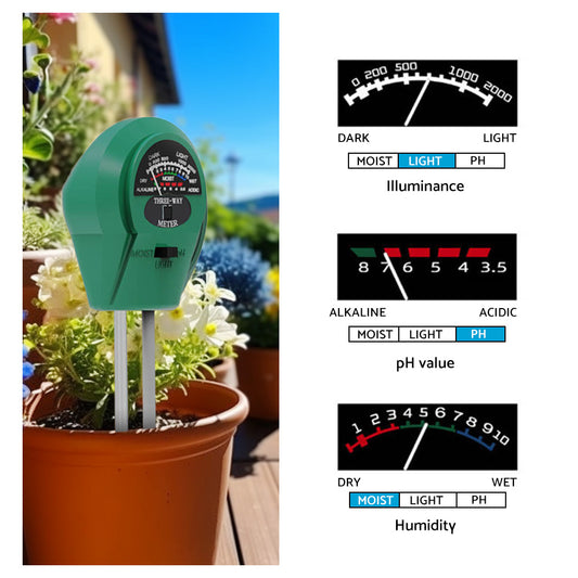 PH Meter TDS PPM Meter Soild PH Tester 3 in 1 for Home Water and Garden Soil Use