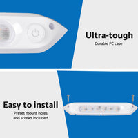 {{ 287MM DUAL LED BUG LIGHT 12/24V AWNING LIGHT AMBER/WHITE LIGHTS W/ SWITCH }} - Buy Car Parts Online at {{ Kaka Auto Parts }}.