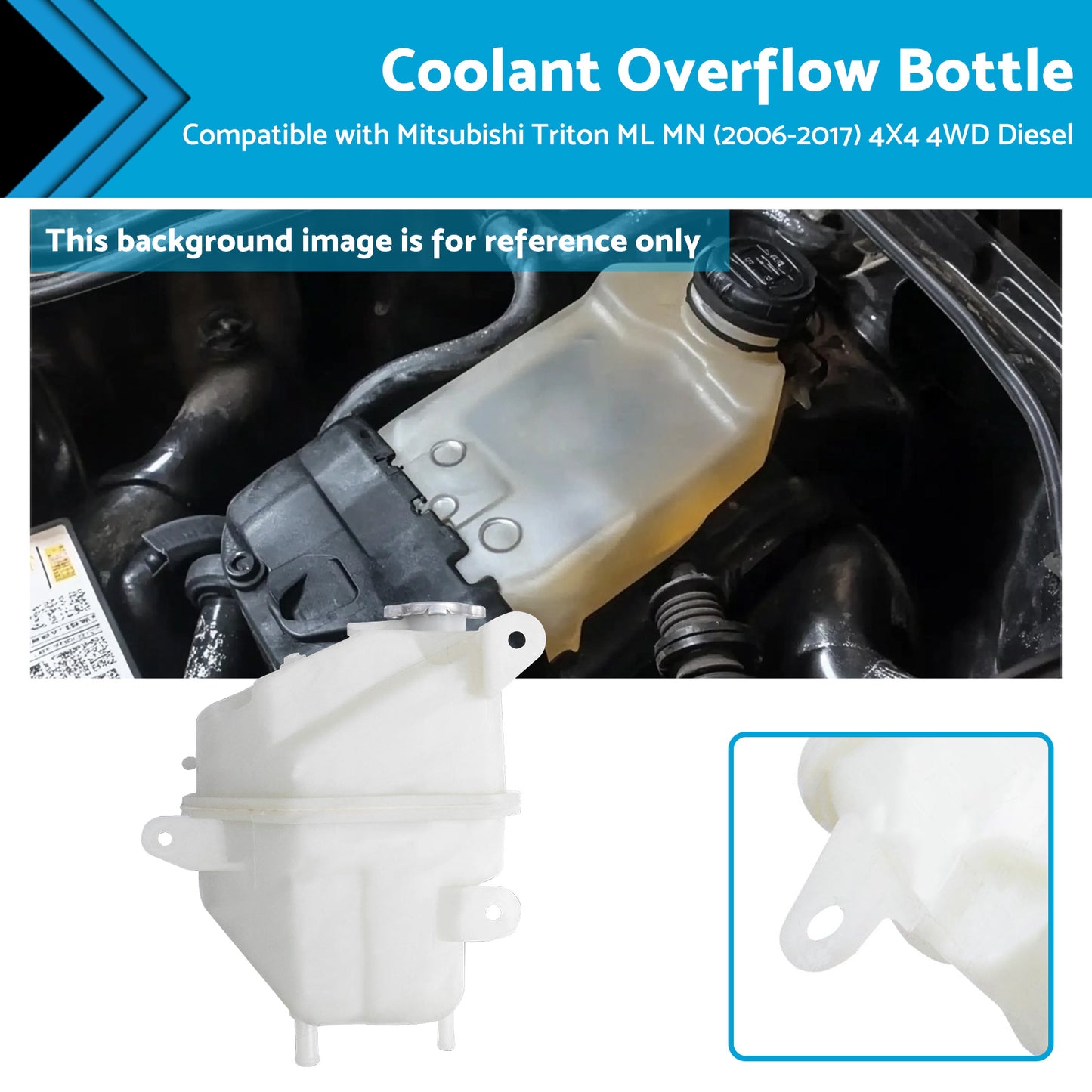 {{ Radiator Expansion Bottle Overflow Tank fit MITSUBISHI DELICA L400 WA 4M40 94-05 }} - Buy Car Parts Online at {{ Kaka Auto Parts }}.