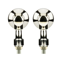 4x Chrome Motorcycle Turn Signal Lights Amber Indicators Blinker Universal Bulb