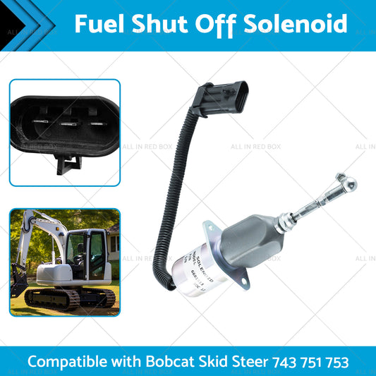 Fuel Shut Off Solenoid Kit Suitable For Bobcat Skid Steer 743 / 751 / 753 / T190 / S185